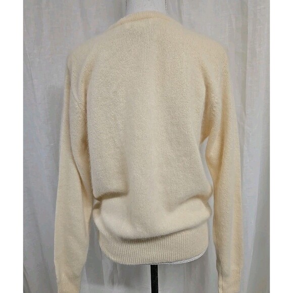 La Redoute VTG Lambswool Angora Blend Sweater Pearl Buttons Cream Women’s Size M - Picture 6 of 12